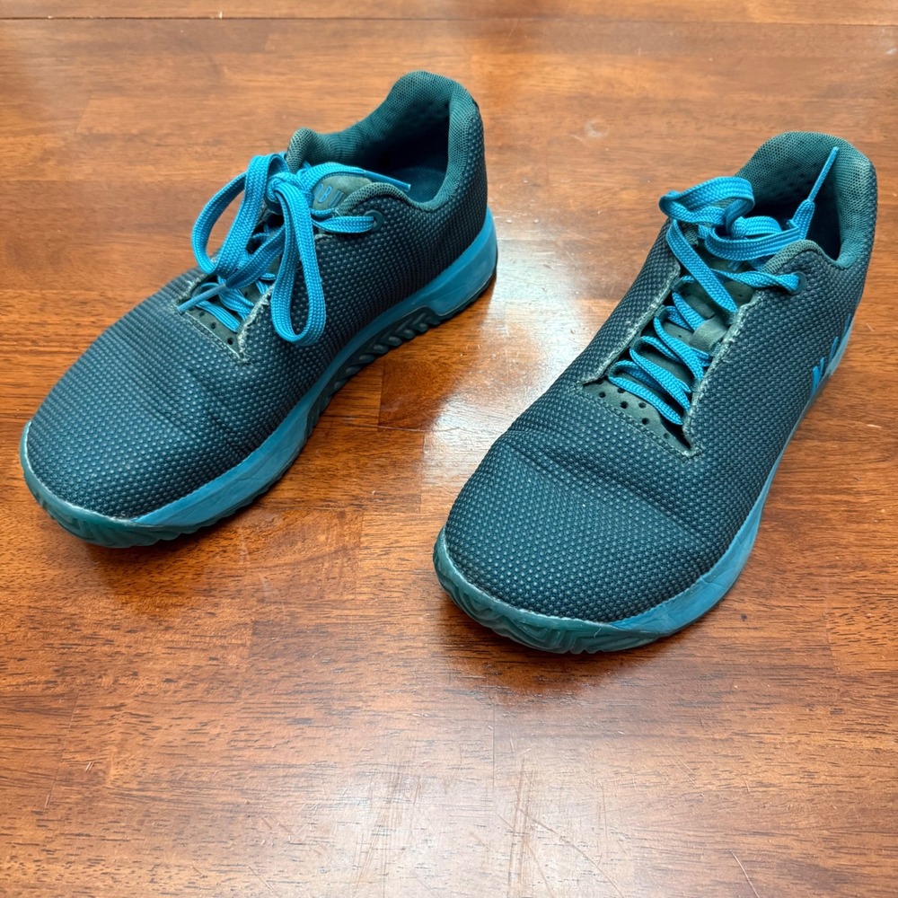 NOBULL Men's Trainers Dark Teal Bright Blue Lace Up Athletic Shoes Size‎ 7.5